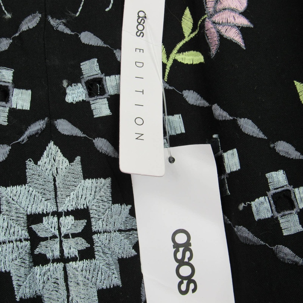 ASOS Black Maxi Dress with Pastel Floral Embroidery - Picture 4 of 7